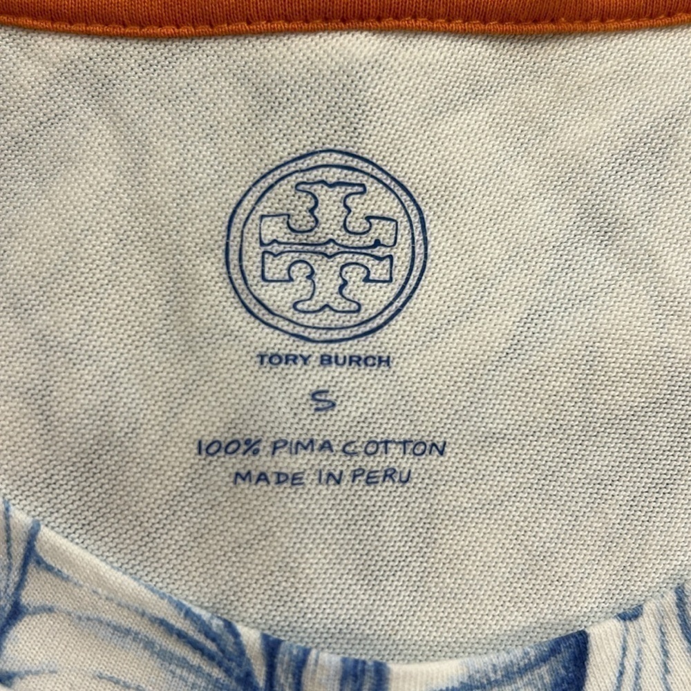Tory Burch Kaley Ellora Blue and White 100% Pima Cotton Dress Size Small - Picture 9 of 9